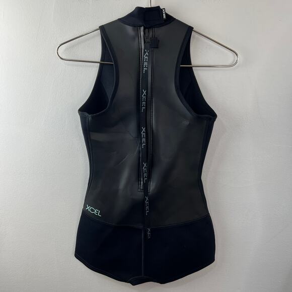 Xcel Black One-Piece Neoprene Mock Neck Full Zip Racerback SpringSuit Size 6 - Picture 2 of 10
